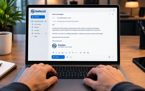 Compondo e-mail no escritório acolhedor